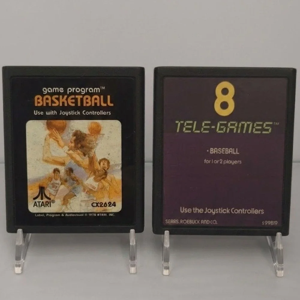 Basketball & Tele-Games Baseball - Atari 2600 Cartridge Bundle - Tested Working!